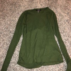 Open back green long sleeve